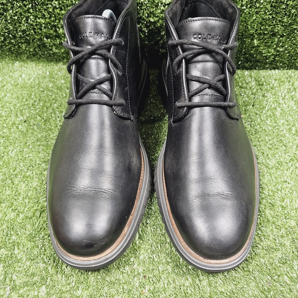 Cole Haan ZeroGrand Black Leather Ankle Casual Chukka Boots Mens Size 11 - Picture 2 of 10